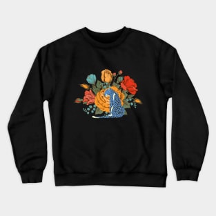 Cheetah and roses Crewneck Sweatshirt